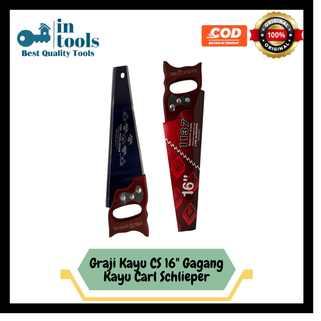 Graji Kayu CS 16" Gagang Kayu Carl Schliper Gergaji Graji Gorok gagang kayu