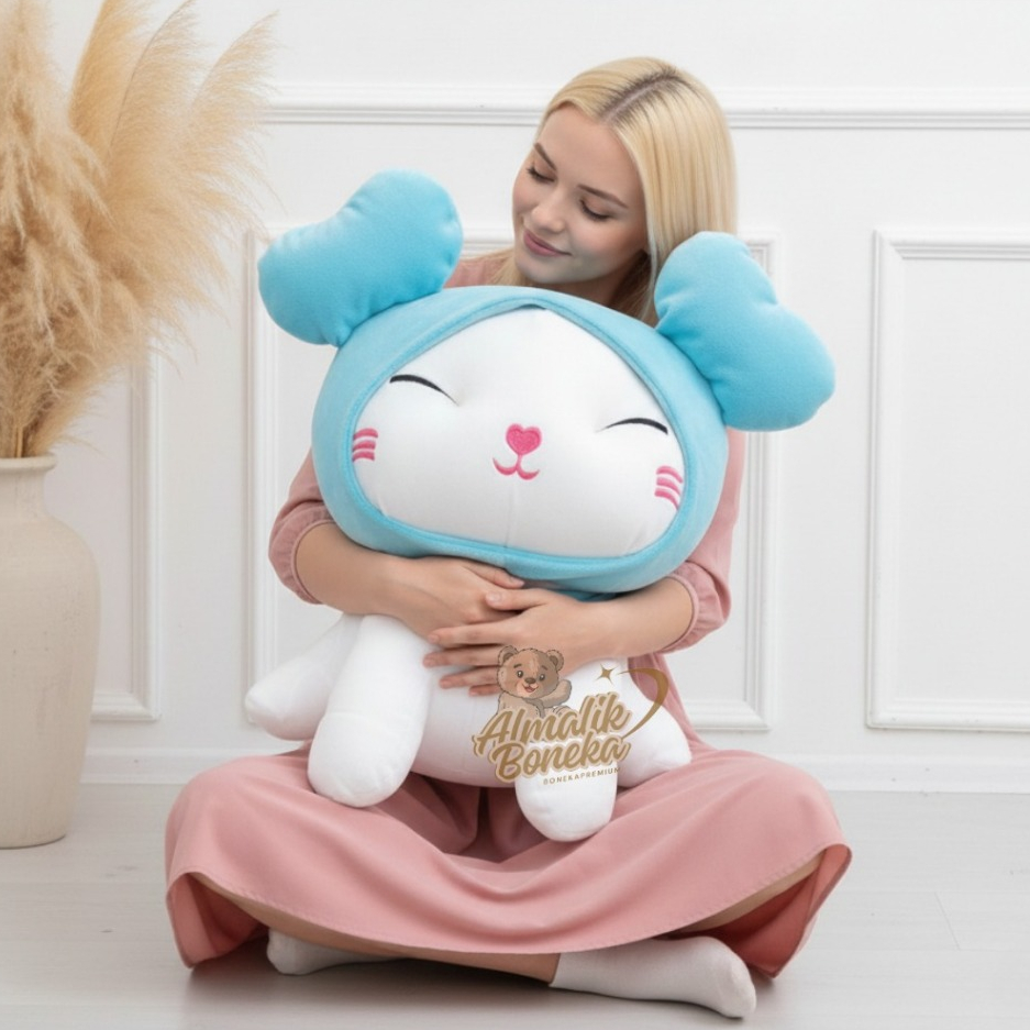 Boneka Lucu Kucing Cat Bee Jumbo 50cm Bahan Premium Import