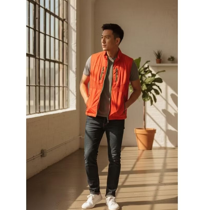 ROMPI OUTDOUR PRIA/WANITA UTILITY VEST ORANGE