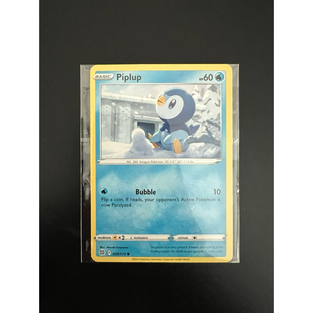 piplup english 035/172 pokemon tcg penguin