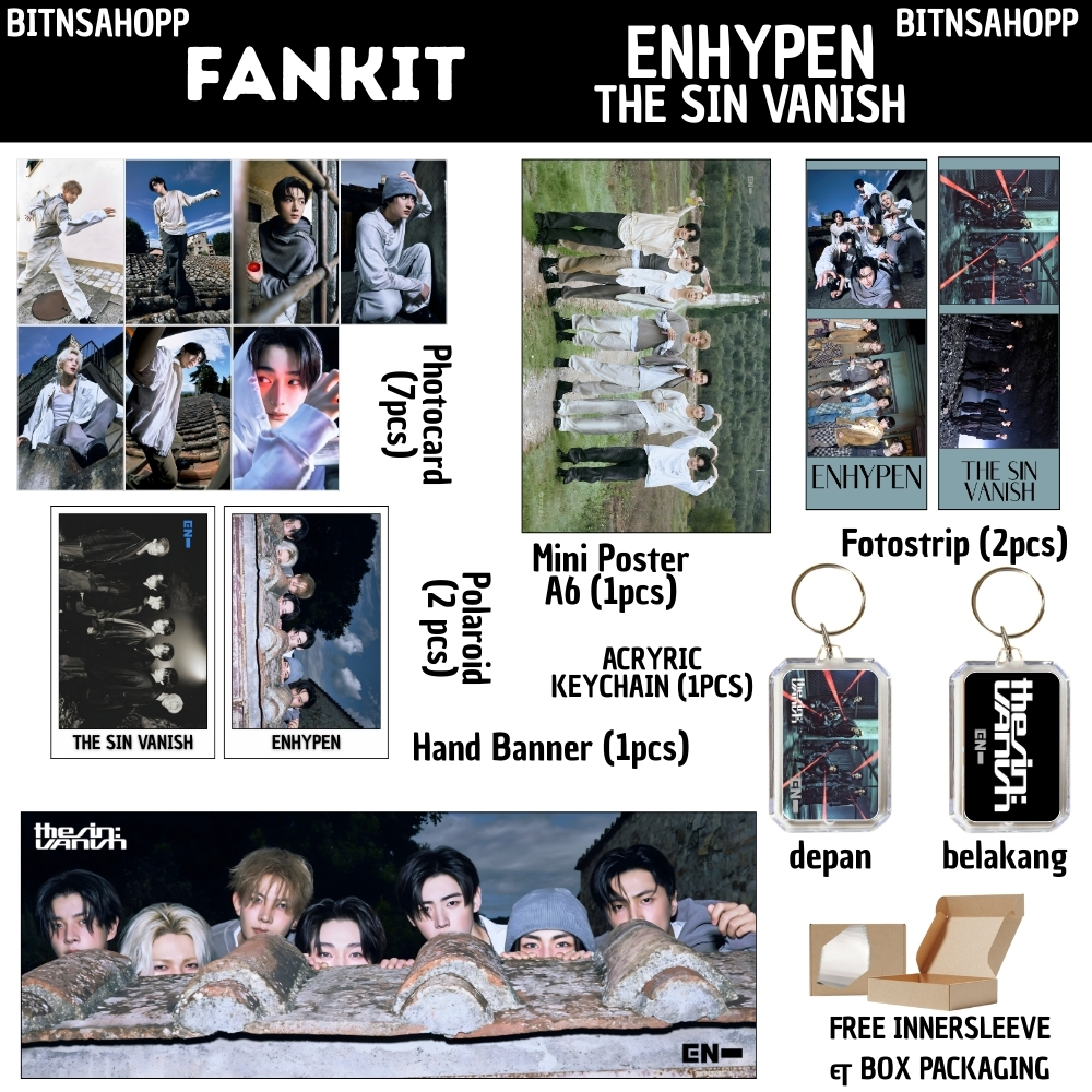 FANKIT ENHYPEN THE SIN VANISH 14 ITEM KPOP UNOFFICIAL HEESEUNG JAKE JAY JUNGWON NIKI SUNGHOON SUNOO