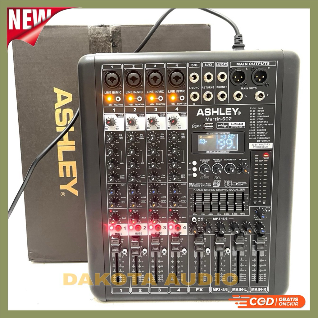 PROMO Power Mixer Ashley Martin 602 Mixing 6 Channel Original Bluetooh Bluetooth Power Mixer Ashley 