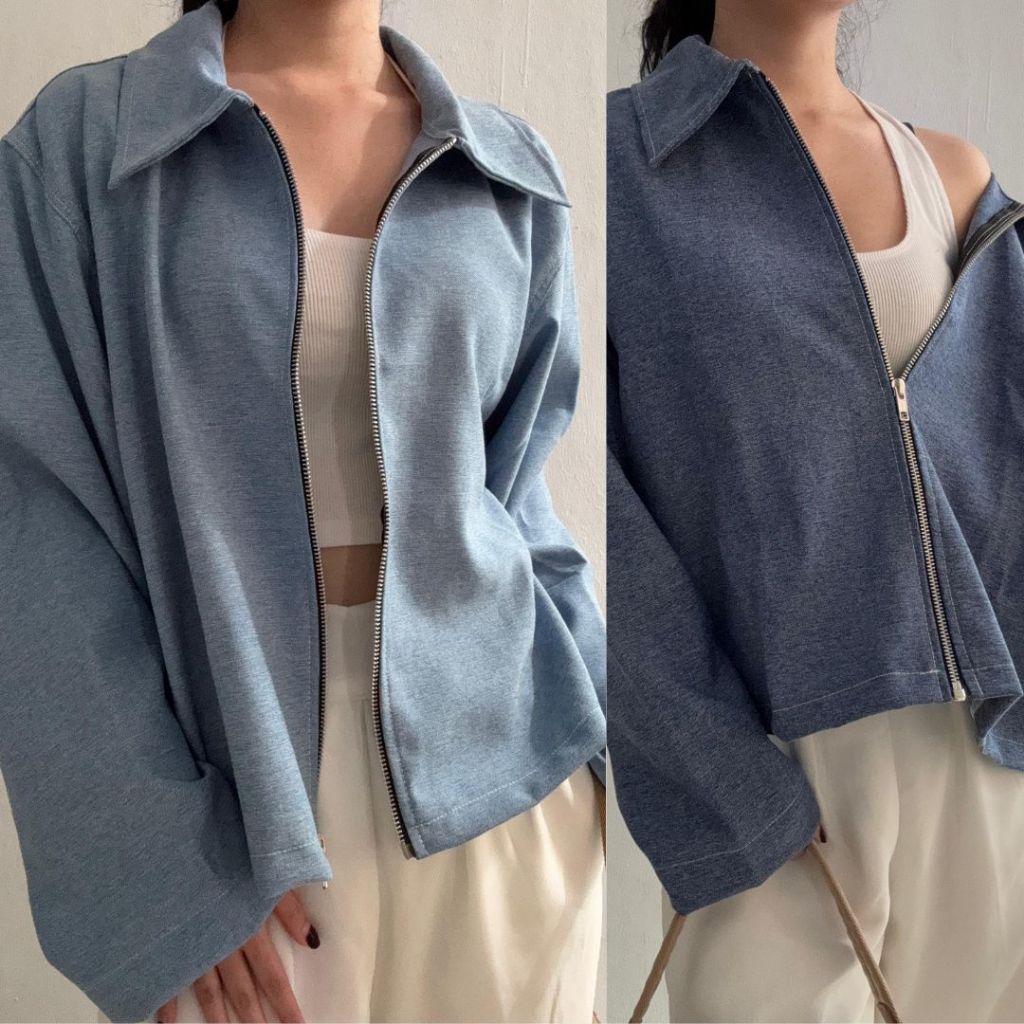 SATIZE | Sarah Denim Jacket - Jaket Oversized Denim - Oversized Outer - Denim Outer Boxy - Boxy Jake