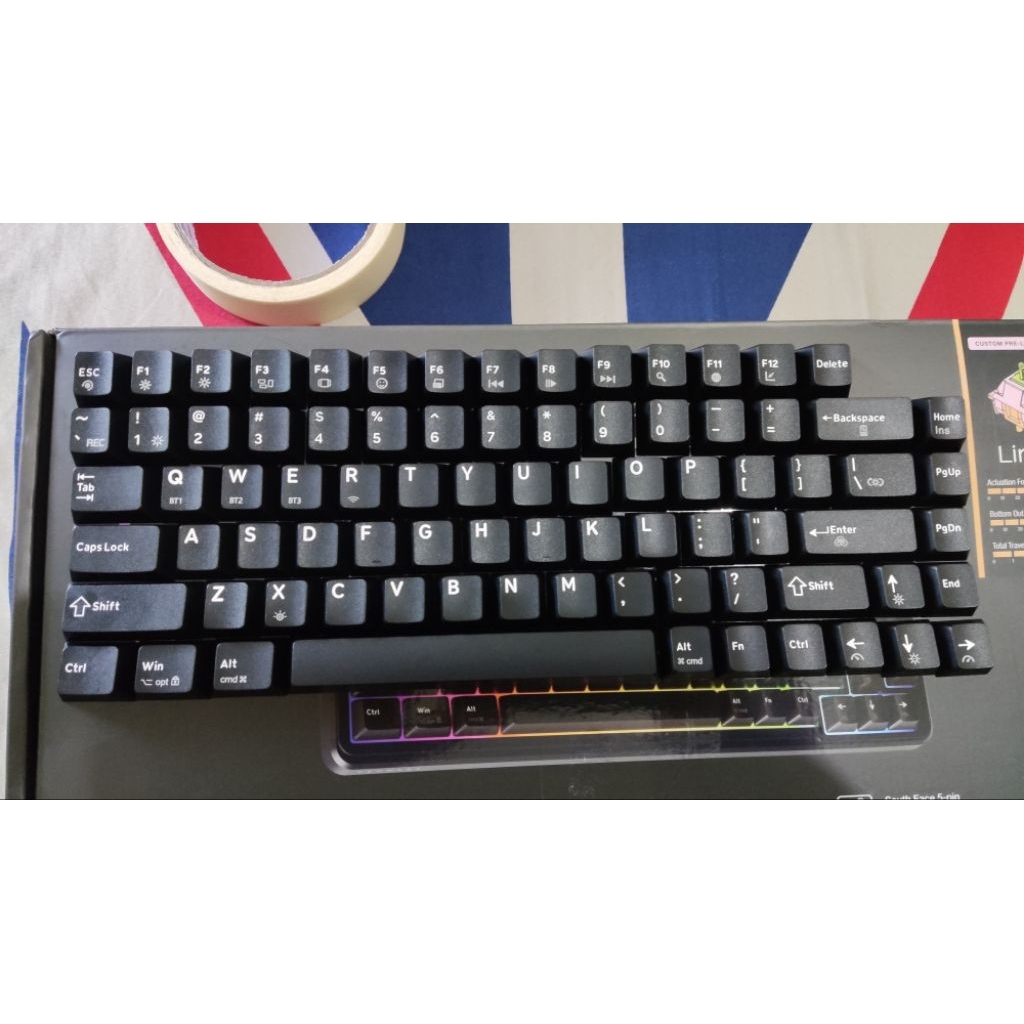 Keycaps Hitam PBT double shot | Copotan Tecware Ghost 75%