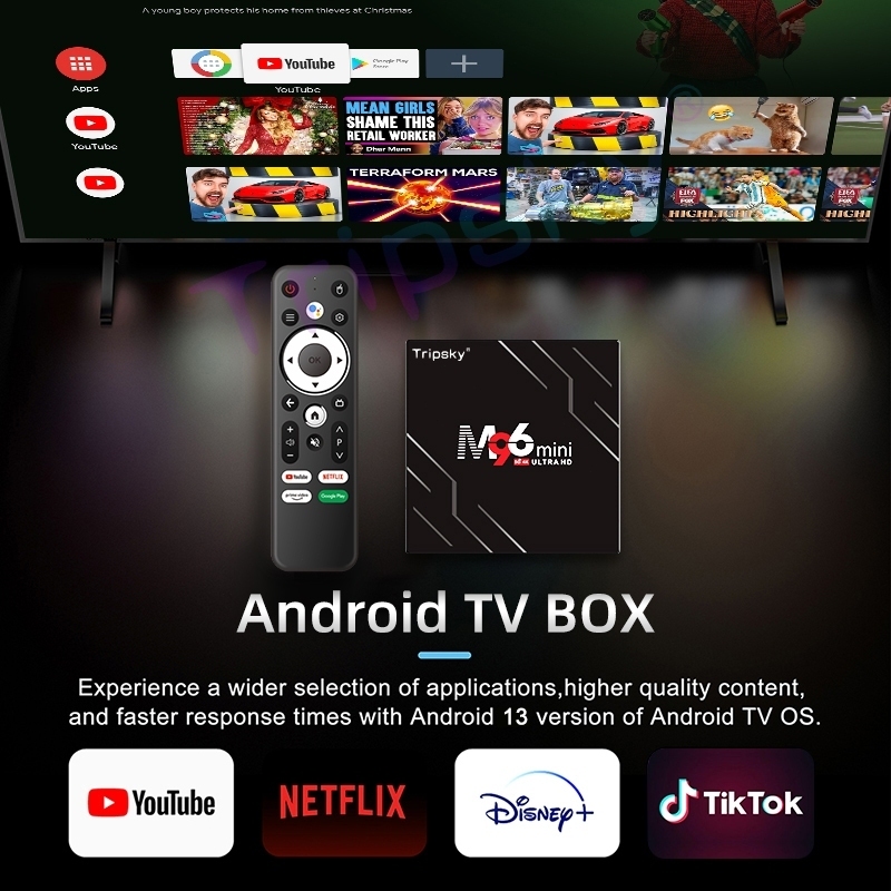 JNDTECH M96mini-Voice version Android Tv Box Ram 2gb Rom 16gb Android Tv 13 OS STB Bluetooth 4K RK35