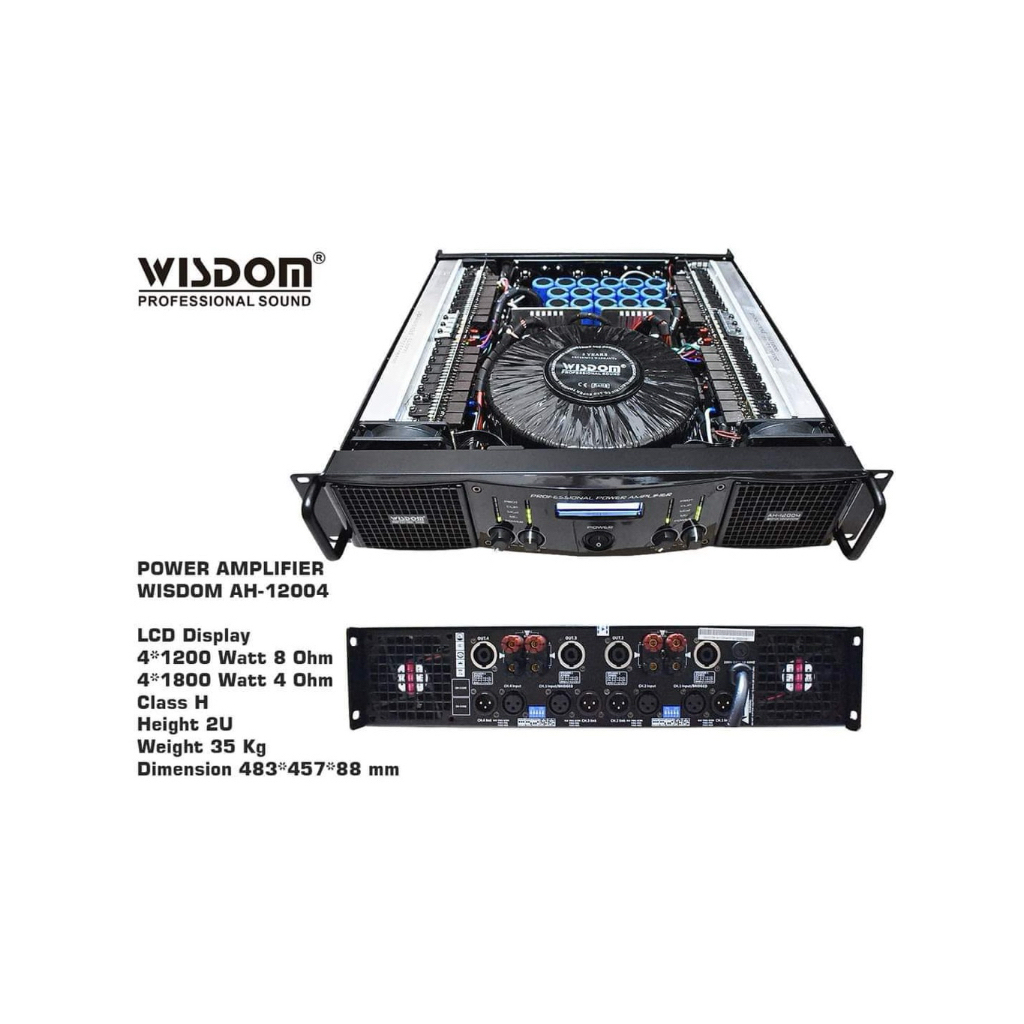 Wisdom AH12004 Power Amplifier 4Chanel Wisdom AH12004