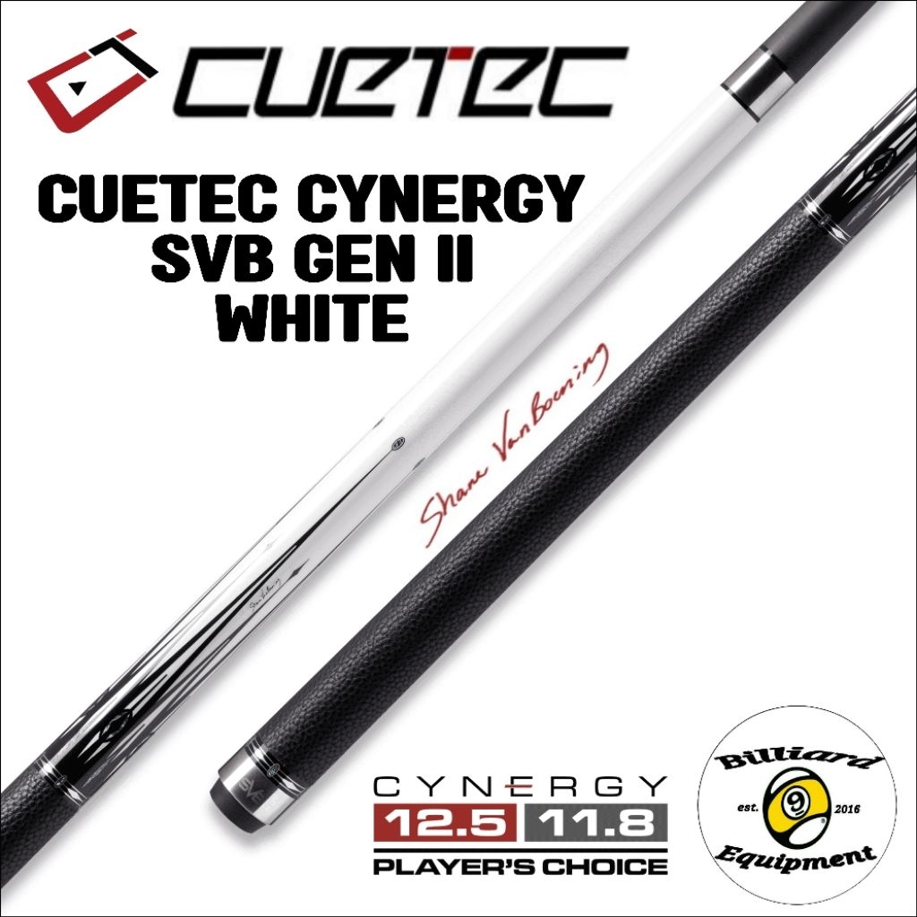 Cuetec Cynergy SVB Gen 2 Carbon - WHITE | Shane Van Boening Cue Billiard Carbon Gen II SVB