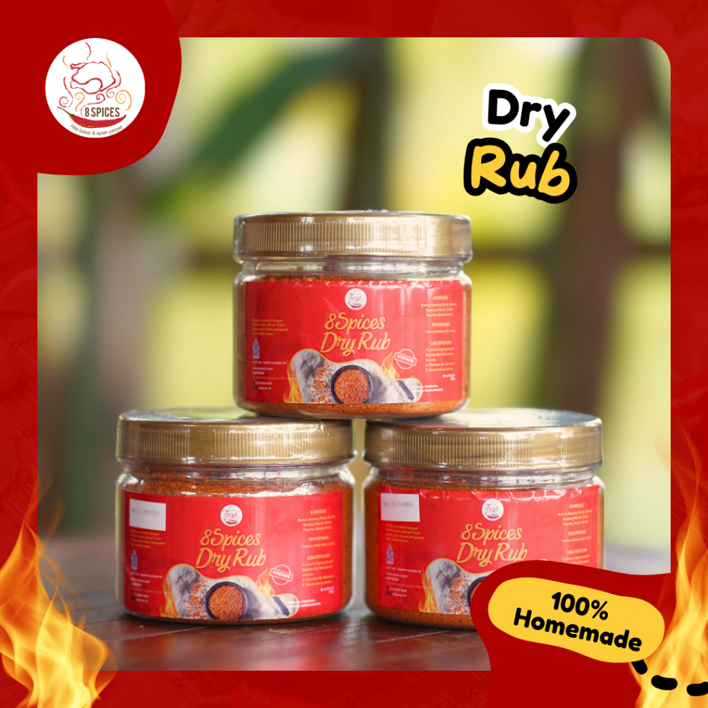 Dry Rub/Bumbu Rub/Dry Rub Smokey/Dry Rub Grill Healthy 8Spices 130gr