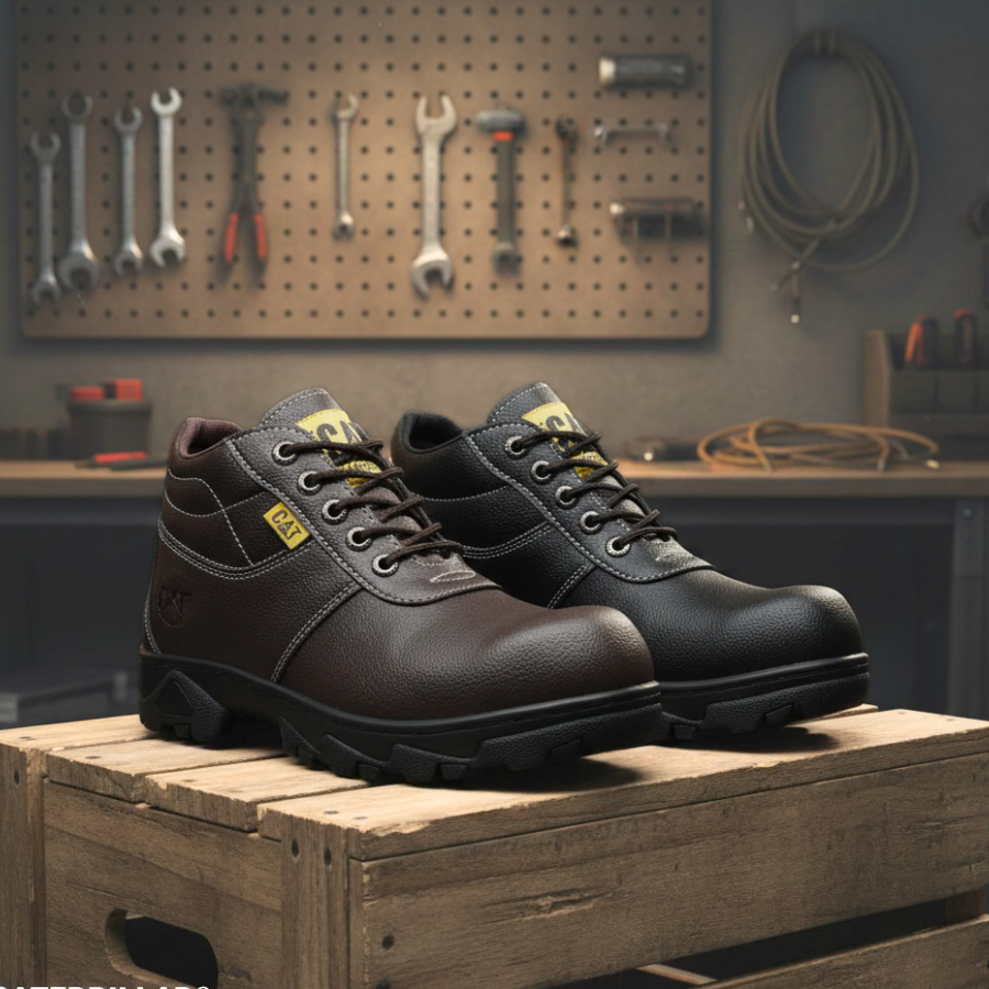 HOT DEALS SEPATU SAFETY PRIA BOOT UJUNG BESI CAT SOPI SEPTI BOOTS PROYEK KERJA LAPANGAN SEFTY