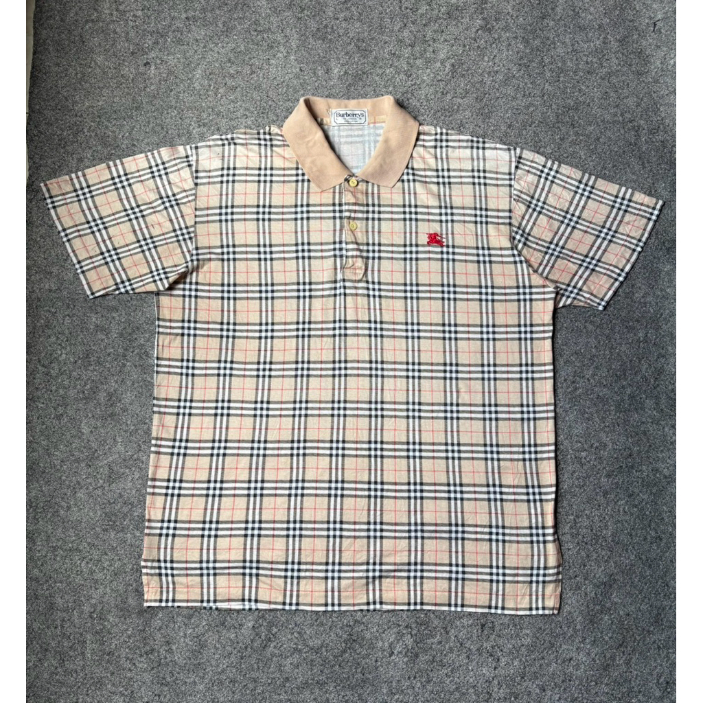 vintage burberrys nova check poloshirt