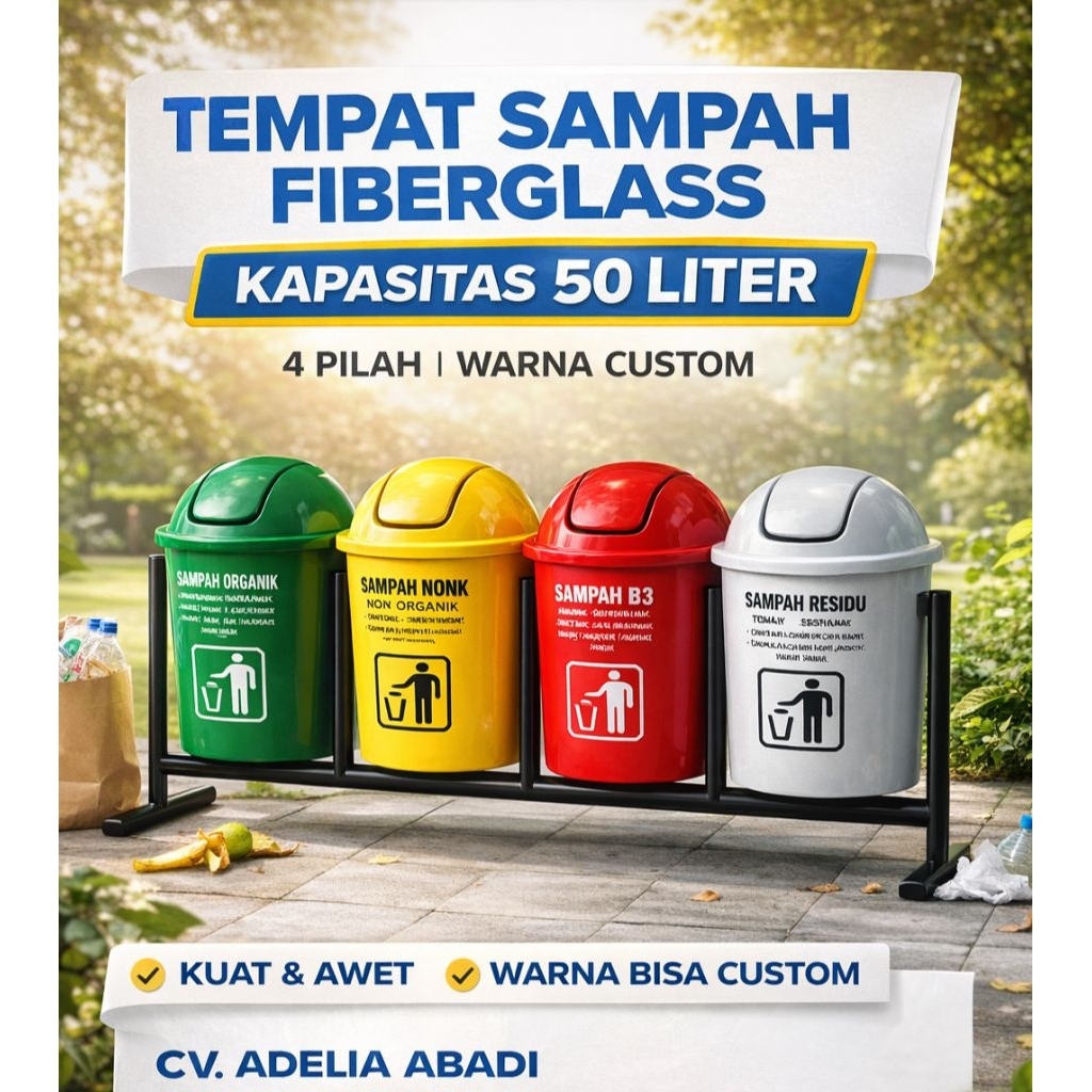 tempat sampah fiberglass