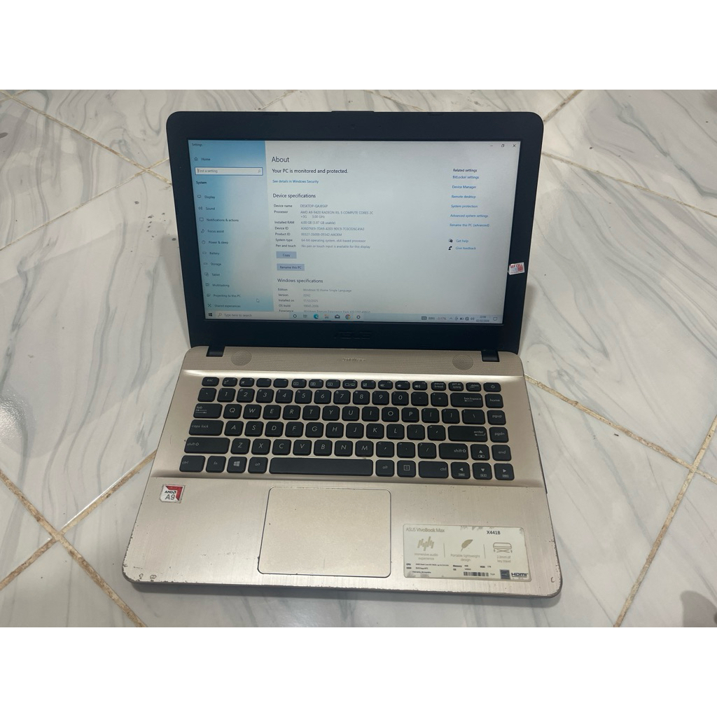 LAPTOP ASUS X441B /SSD 128/LAYAR 14inch