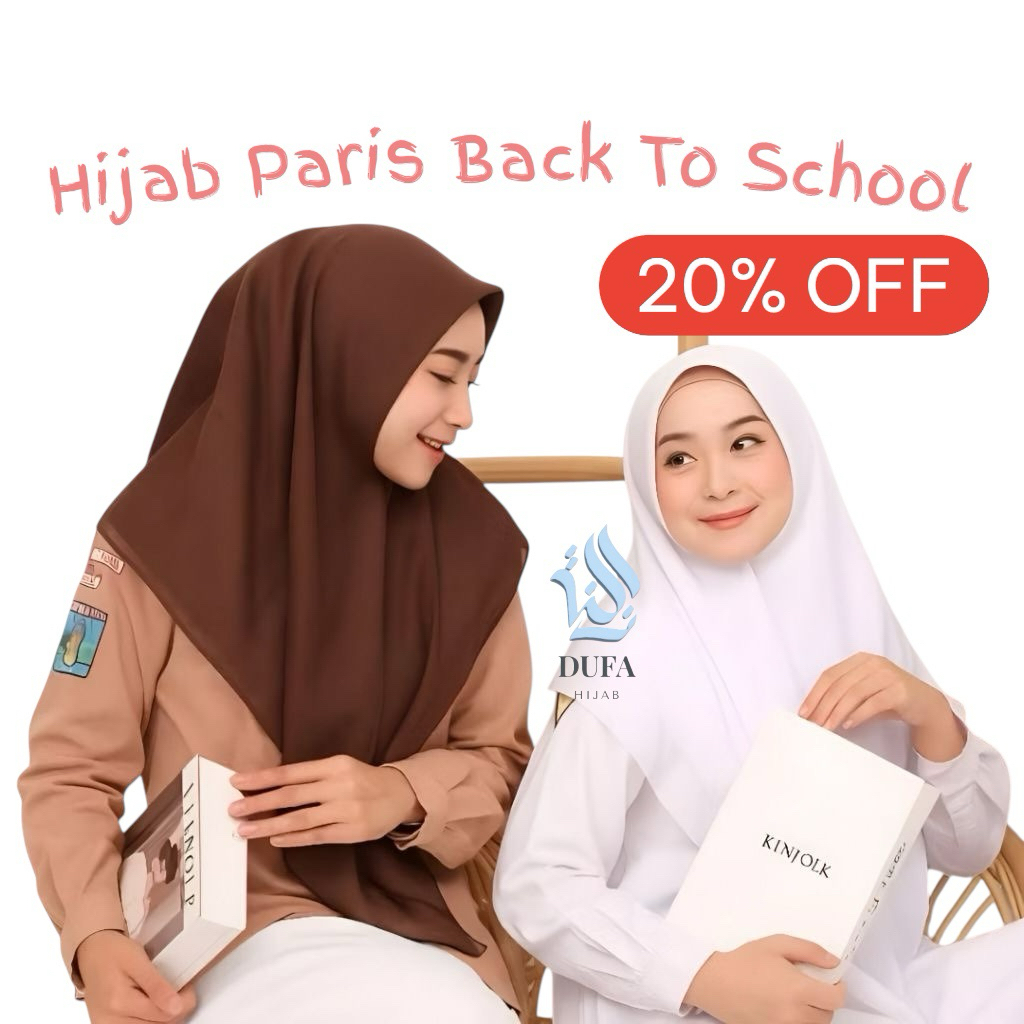 Hijab / Kerudung Paris Sekolah Termurah Bahan Paris Premium
