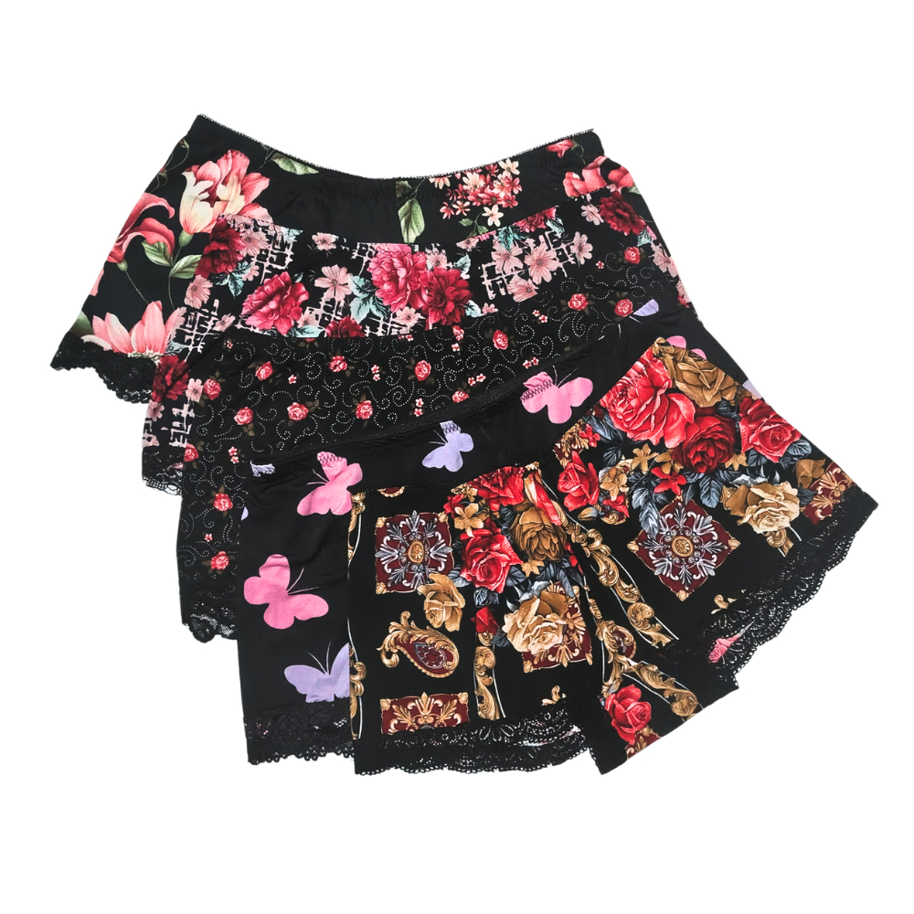 Hotpants Wanita Jumbo CD Juve – Celana Dalam Renda Bunga Short Boxer Hotpen Paket 3/6/12PCS