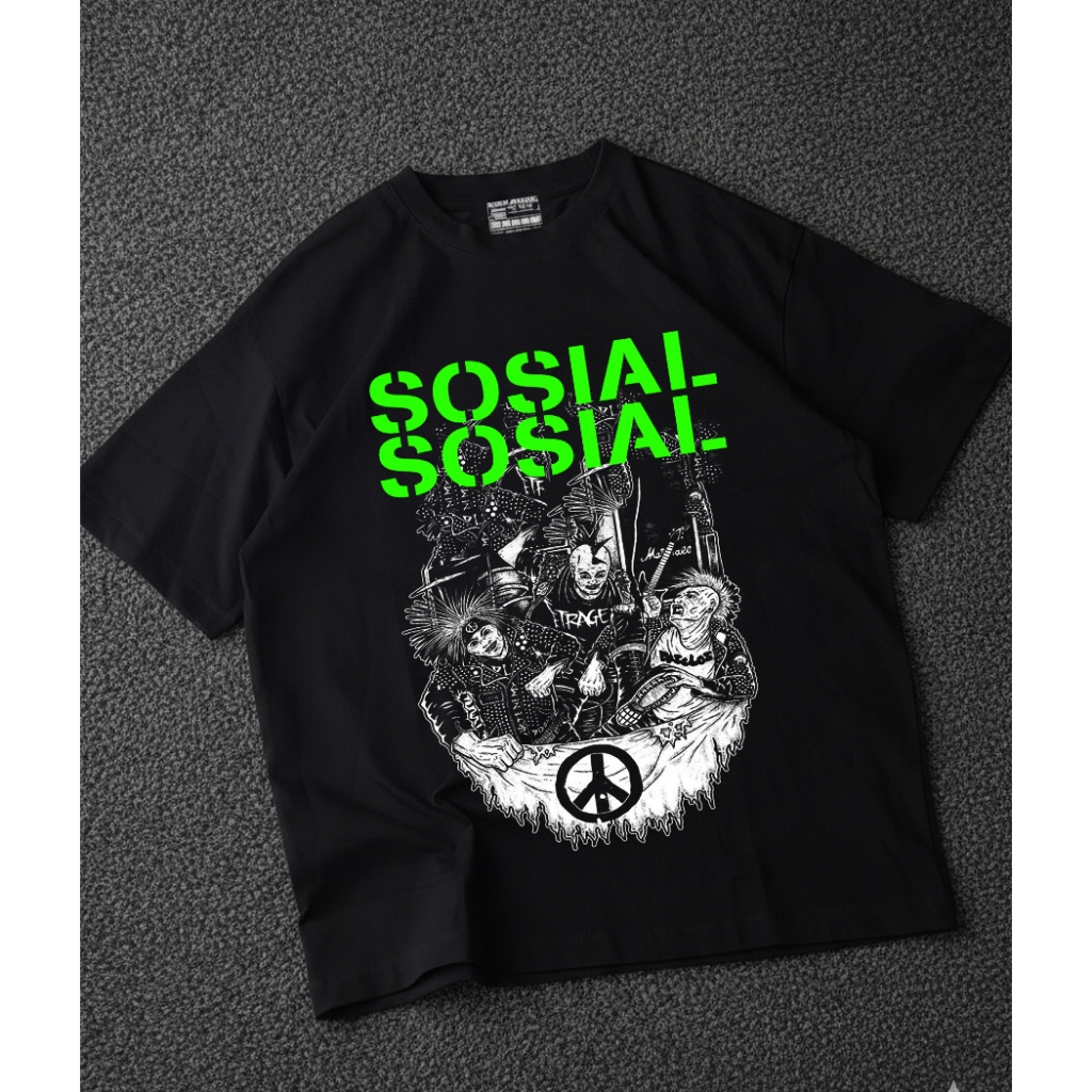 T-shirt Merchandise SOSIAL SOSIAL V2 - K1 | Unisex Catton 24s  | kaos band | Kaos Punk | Digital Sab
