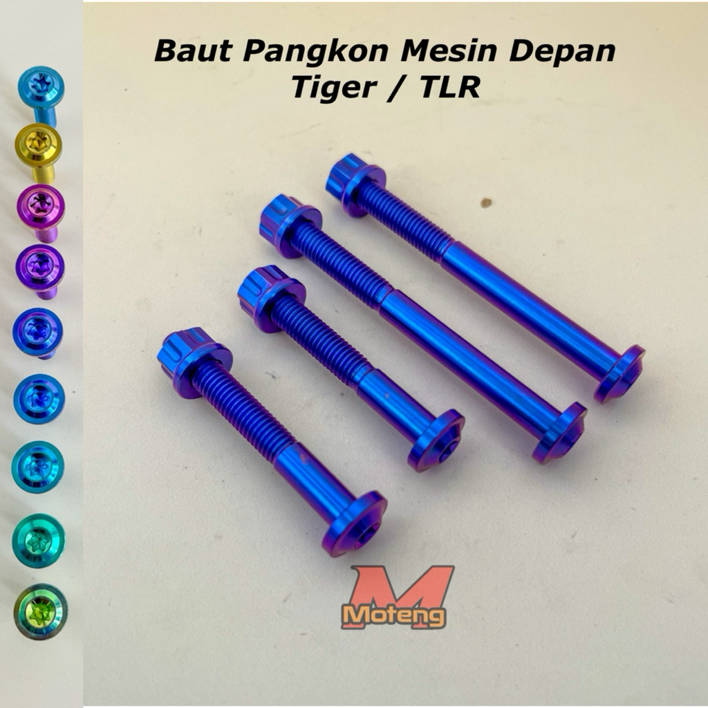 Baut Pangkon Mesin Depan Tiger TLR XR200 Titanium GR5 Original