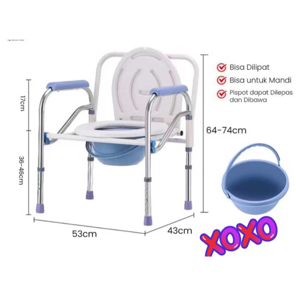 Kursi Toilet Duduk WC Duduk Portable bangku BAB MANDI WANITA hamil Orang Tua LANSIA Cacat Kursi Toil