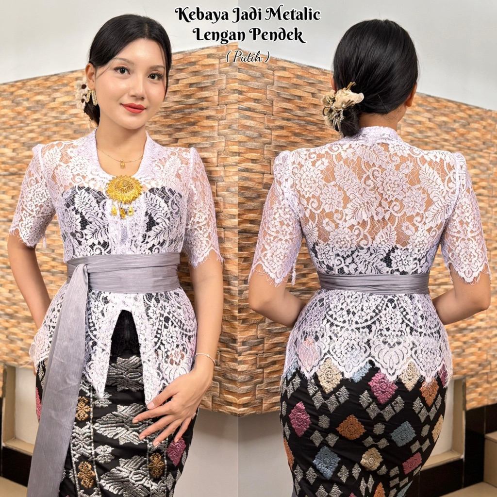 KEBAYA BALI BROKAT LENGAN PENDEK | KEBAYA METALIK GLOSSY | KEBAYA BALI | KEBAYA WISUDA | KEBAYA BROK