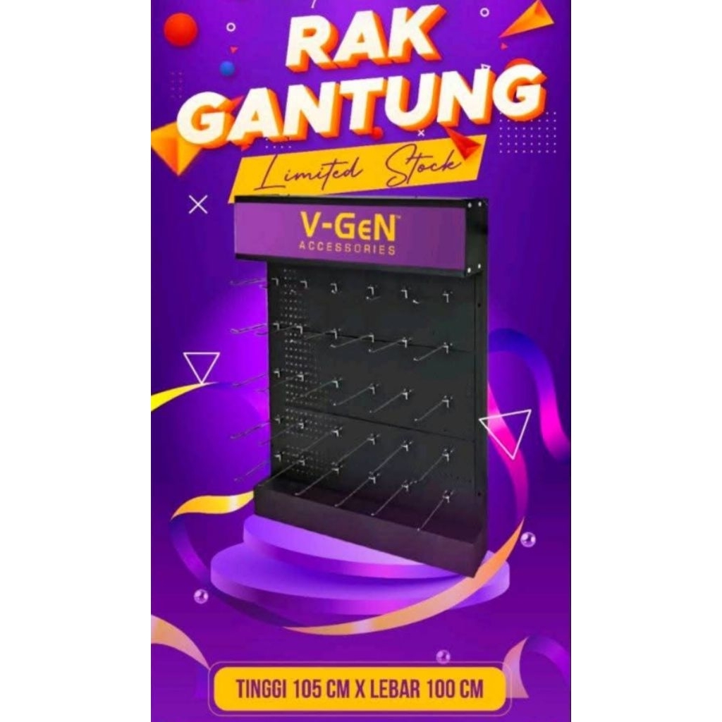 Rak gantung aksesoris konter hp merk V-gen