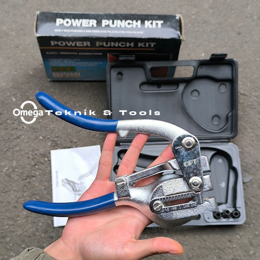 Power Punch Kit Set 7 Pcs OPT Holo Punch Kit Set Alat Pembolong Plat