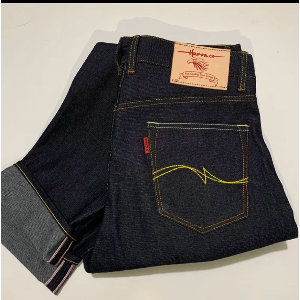celana pria harva denim selvege 15oz