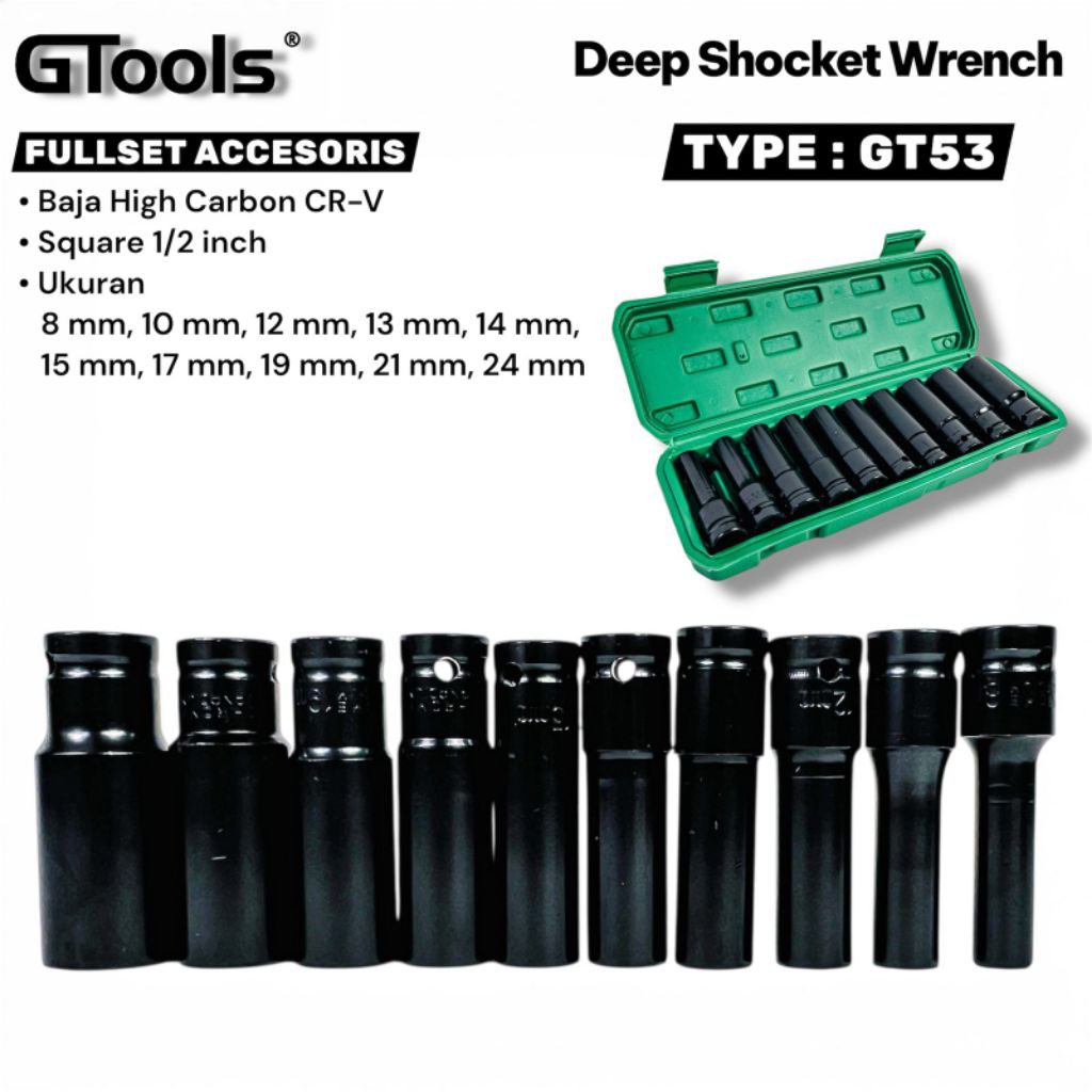 ￼￼GTOOLS EROPA GT53 Mata Shock Baja Deep impact wrench 1/2inch 8mm sampai 24mm