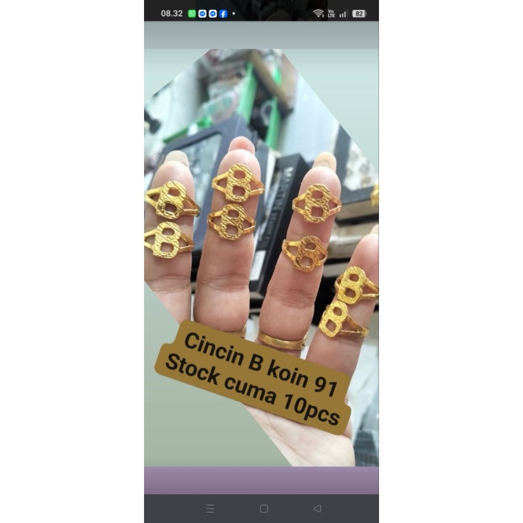 Cincin koin B asli uang 500an/kuningan