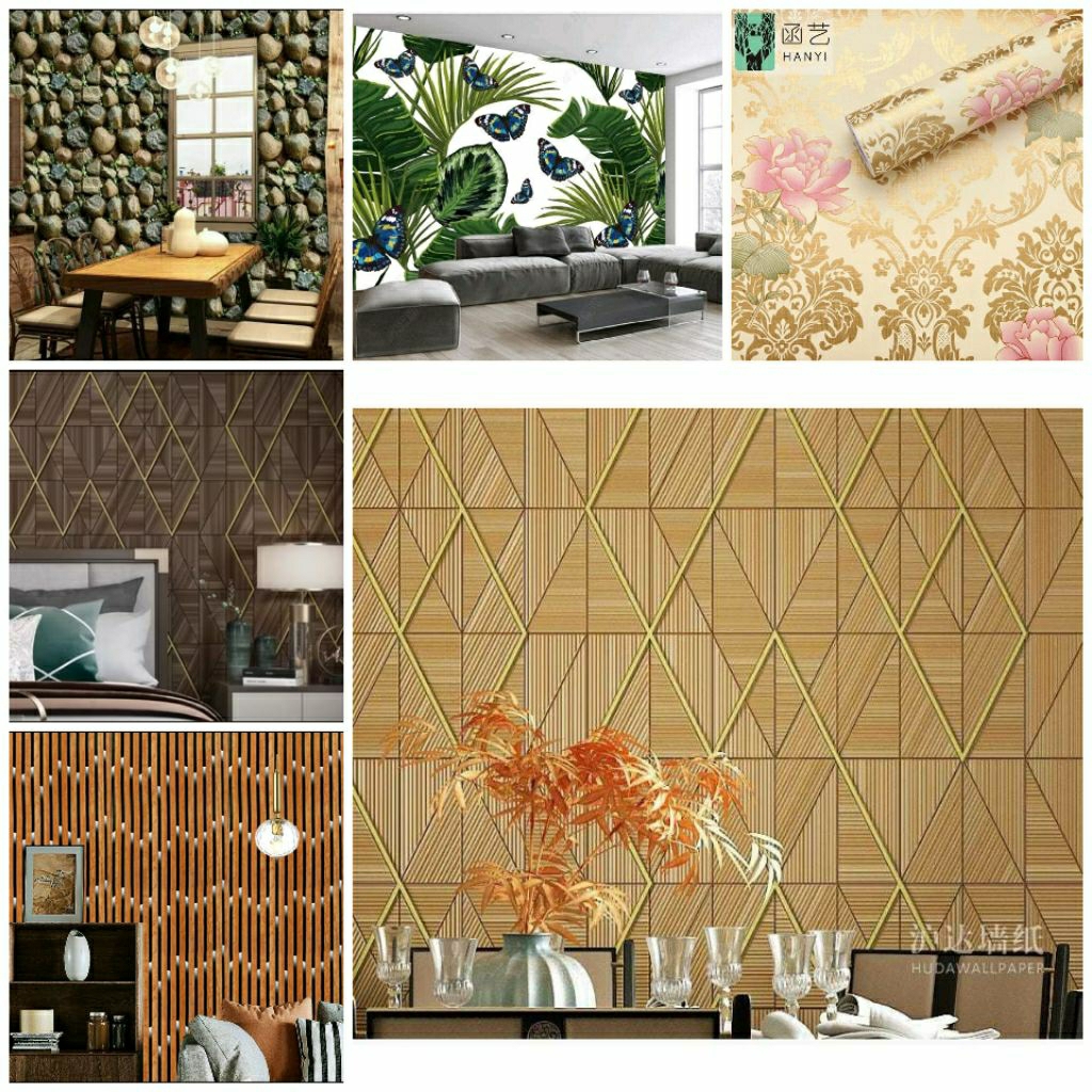 MURAH LEBAY WALLPAPER KERAMIK PANEL LIGHT || WALLPAPER DINDING MOTIF KAYU PANEL|| WALLSTICKER MURAH 