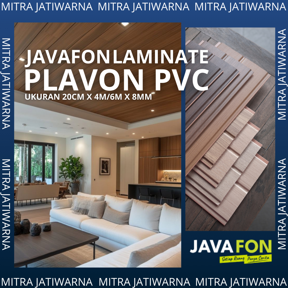 Javafon Laminate - plafon modern - model serat kayu laminate / doff - panjang 4 meter dan 6 meter