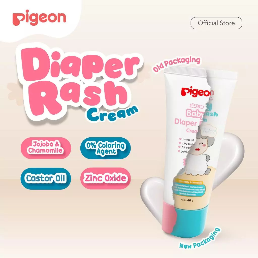 PIGEON Baby Cream 60Gr Diaper Rash Cream | Cream Bayi Ruam Popok | Salep Bayi Ruam Popok | Cegah Rua