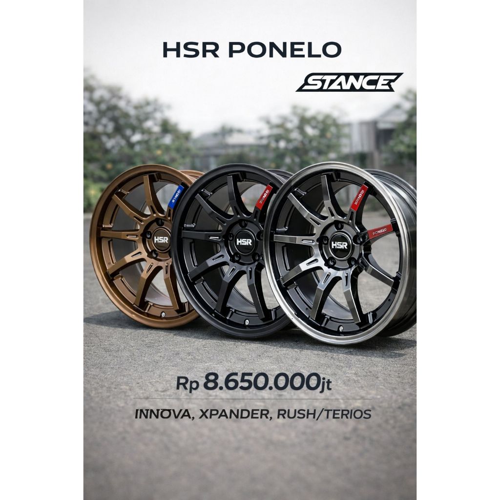 Velg Mobil HSR PONELO Ring 18 | Buat Innova Xpander Rush Terios | Harga Paket Murah