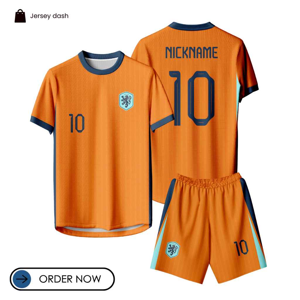 Jersey Bola TIMNAS BELANDA HOME 2024/2025 Full Printing Polyester Dryfit