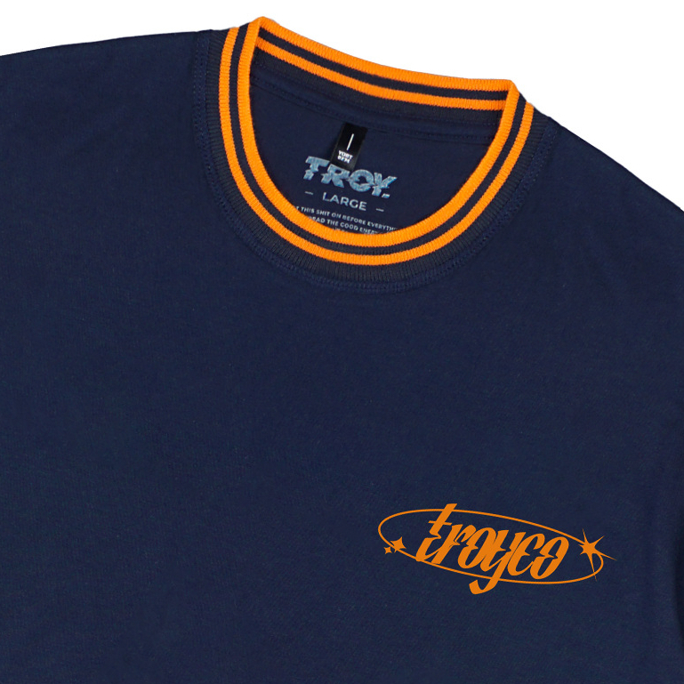Troy Company Neck Stripe Tshirt Navy Astralis - Kaos Lengan Pendek Kaos Biru Navy KST 3327-2N2O