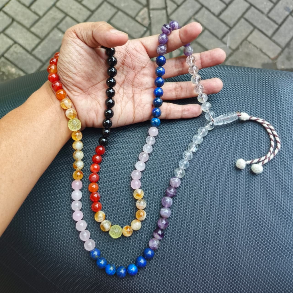Tasbih 7 batu cakra asli