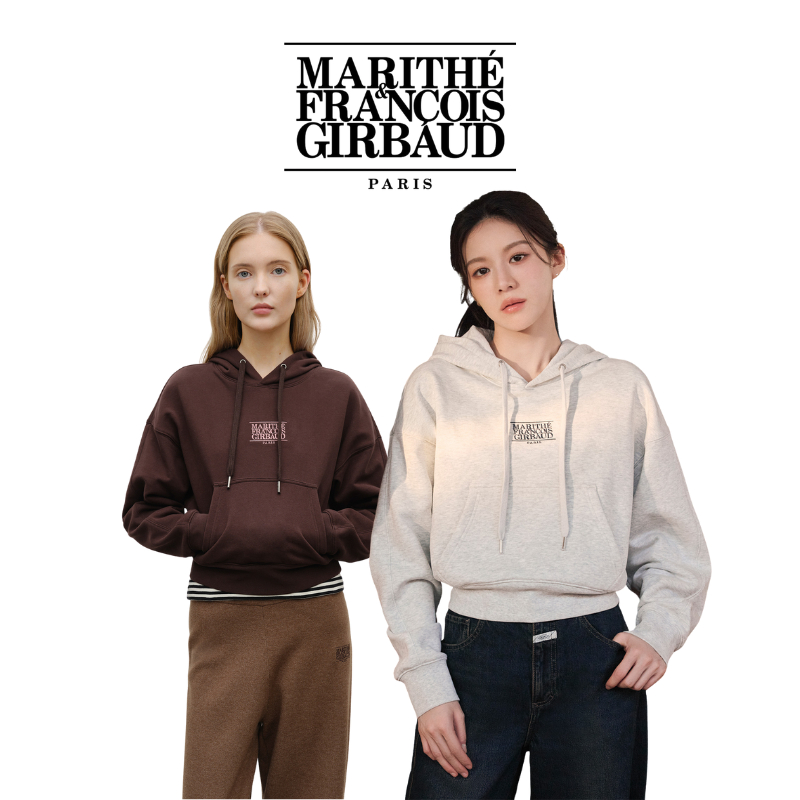 MARITHE W SMALL CLASSIC LOGO CROP HOODIE