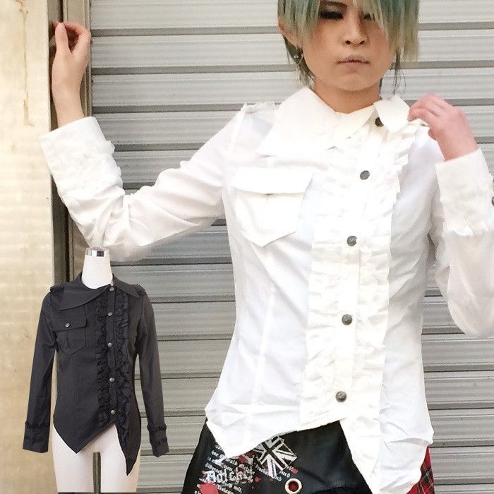 (Baca deskripsi) Bodyline rare lolita egl ouji vkei visual kei white blouse shirt top kemeja putih p