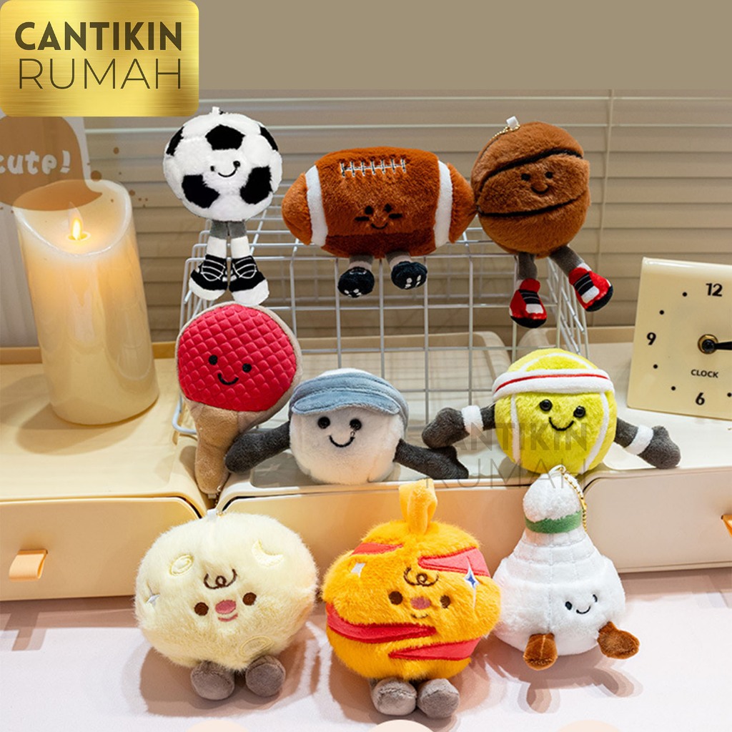 C13 GANTUNGAN TAS BONEKA BOLA ORI BUKAN REPRODUKSI GANTUNGAN KUNCI BOLA BASKET SOCCER GOLF KOK BADMI