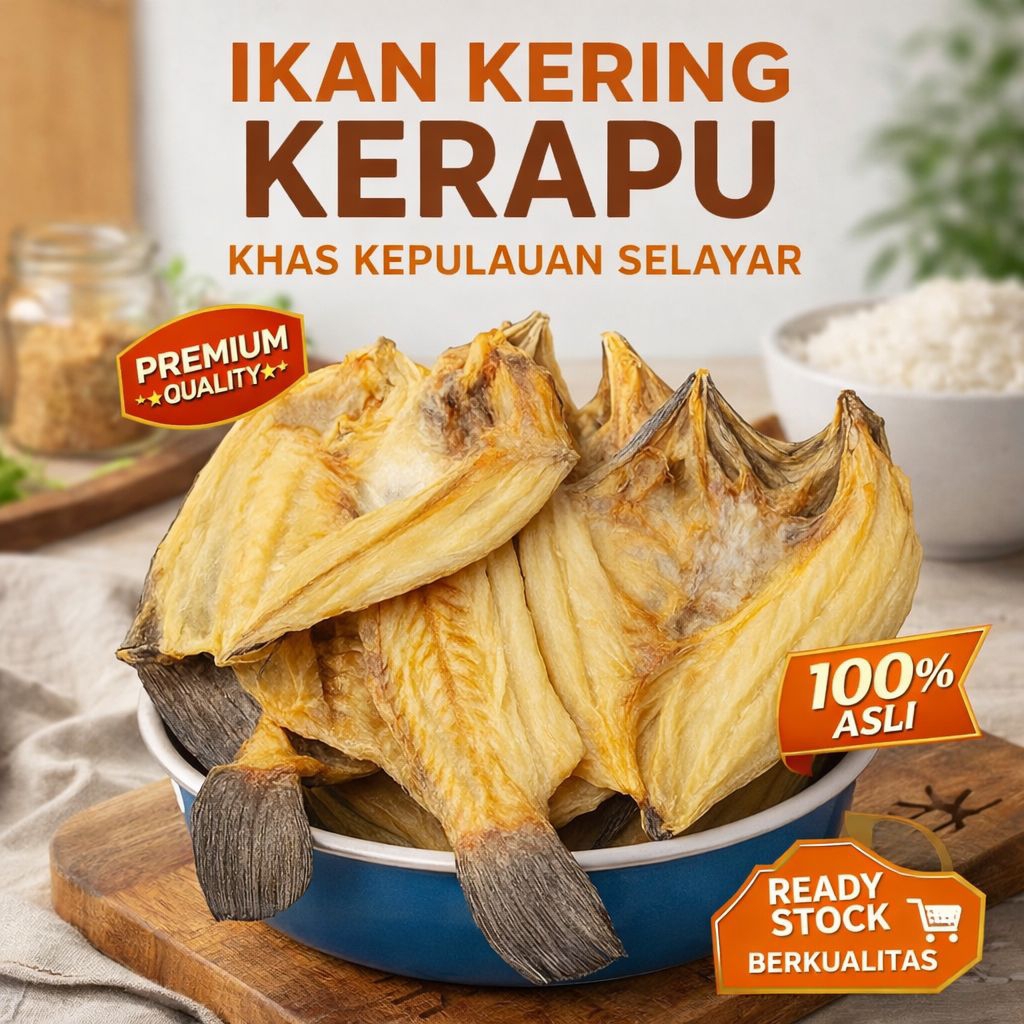Ikan Asin Sunu Kerapu 1Kg Khas Kepulauan Selayar