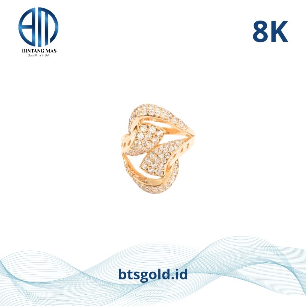 Cincin Simpul Permata Putih Emas Asli