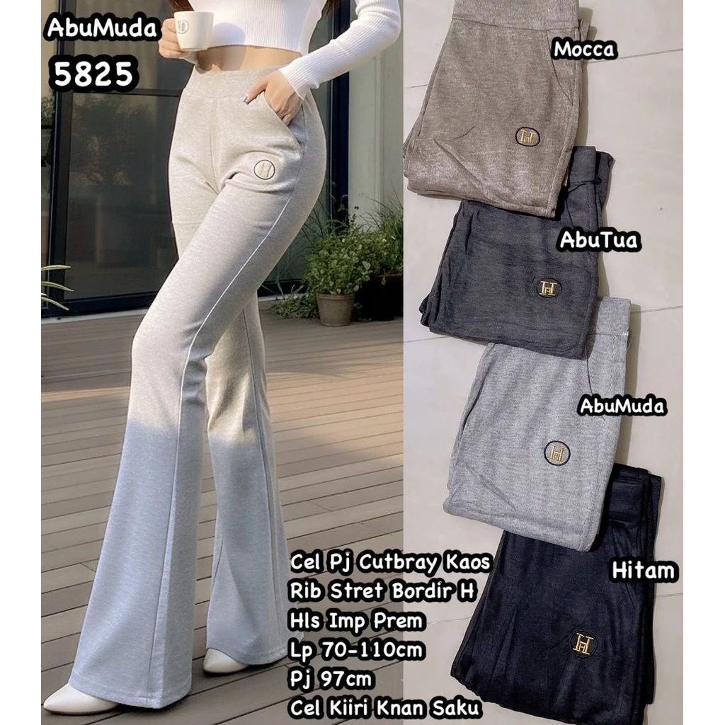 celana panjang cutbray cewek kaos bordir 5825