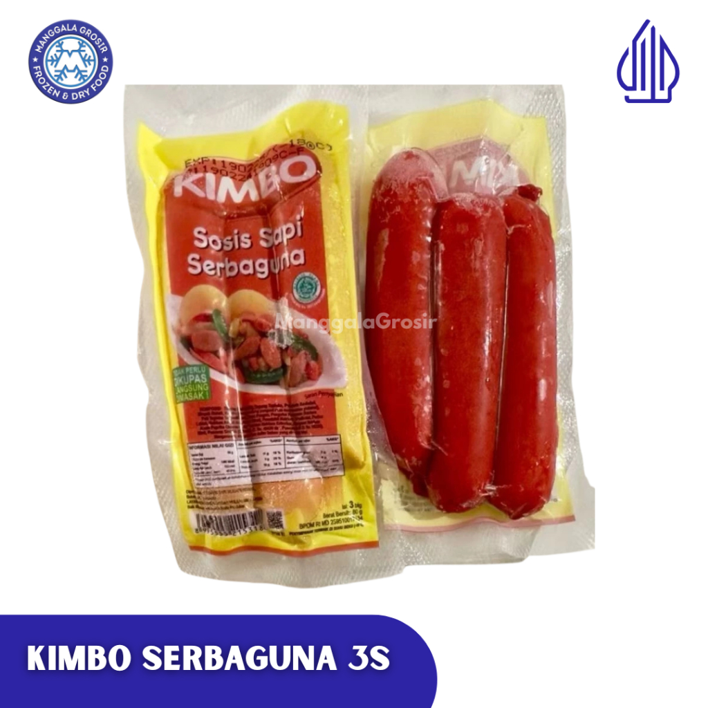 Kimbo Sosis Sapi Serbaguna Isi 3 pcs 80gr | Sosis Serbaguna 3s
