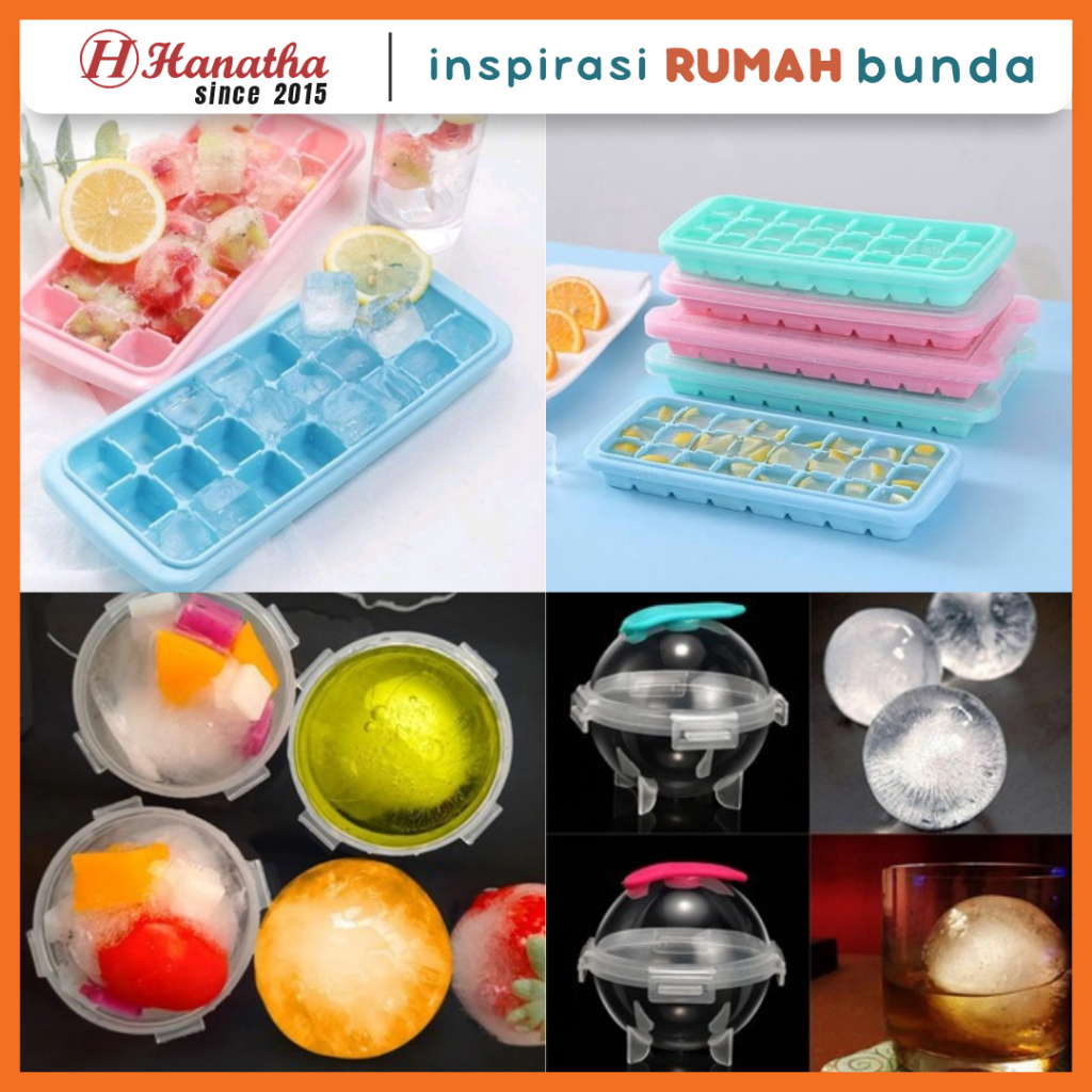 Cetakan Es Batu 24 Sekat Silicone / Alat Cetak Es Batu Silikon Kotak Elastis Food Grade dengan Tutup