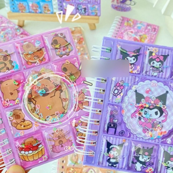 GM  - BUKU STIKER AIR CAPYBARA SANRIO KUROMI MELODY CINAMORROL POMPOMPURIN CAPIBALA CAPYBARA STIKER 