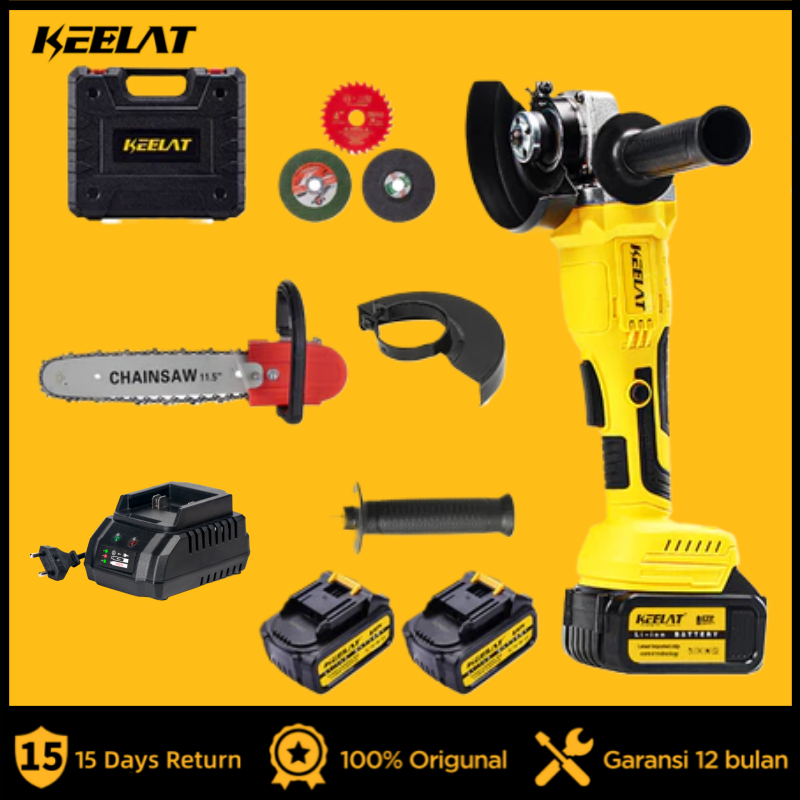 KEELAT KAG001 800W Mesin Gerinda Tangan 20V Mini Cordless Angle Gerinda Battery Wireless Rechargeabl