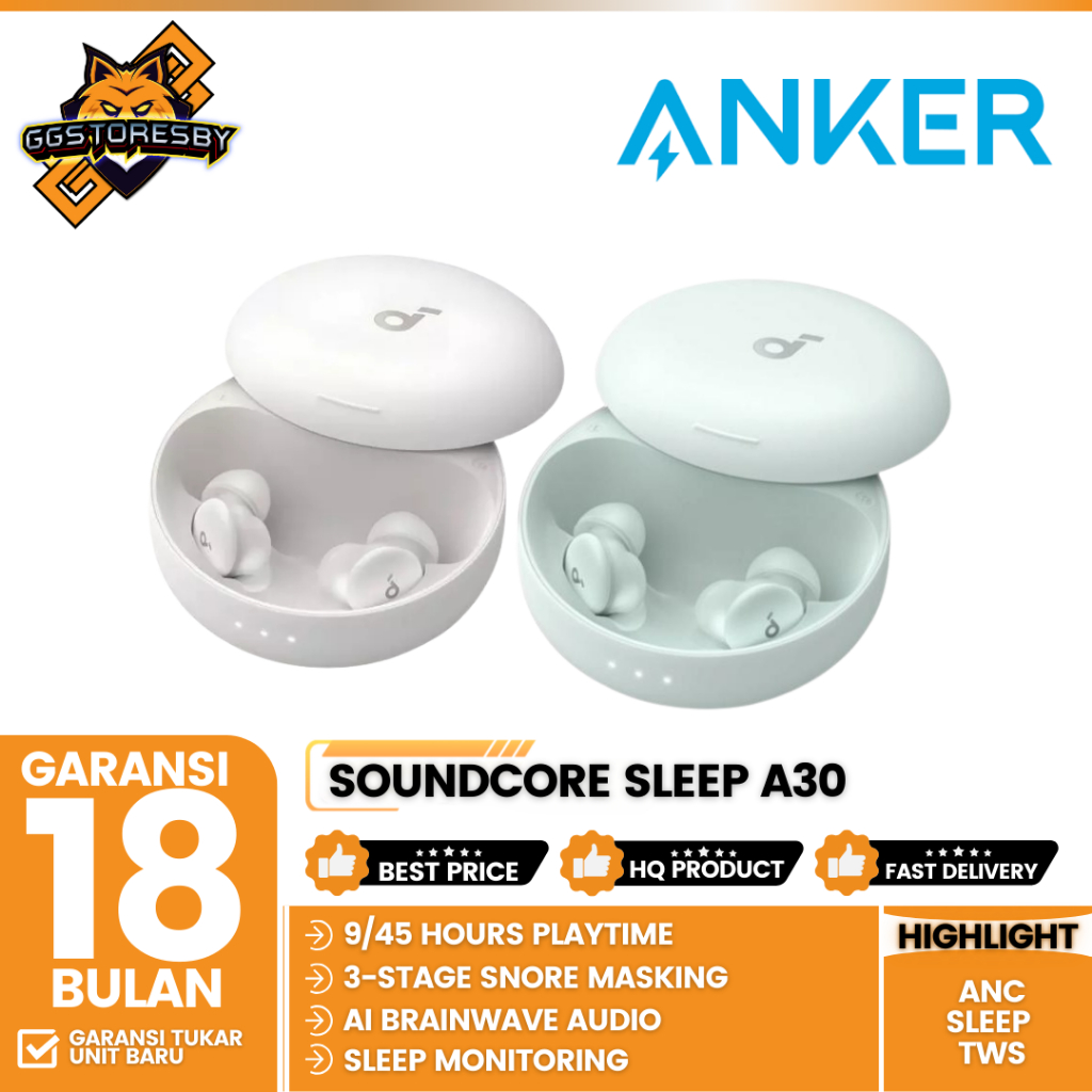 Anker Soundcore Sleep A30 Sleep Earbuds Smart Active Noise Cancelling Sleep Headphones - Tws ANKER S