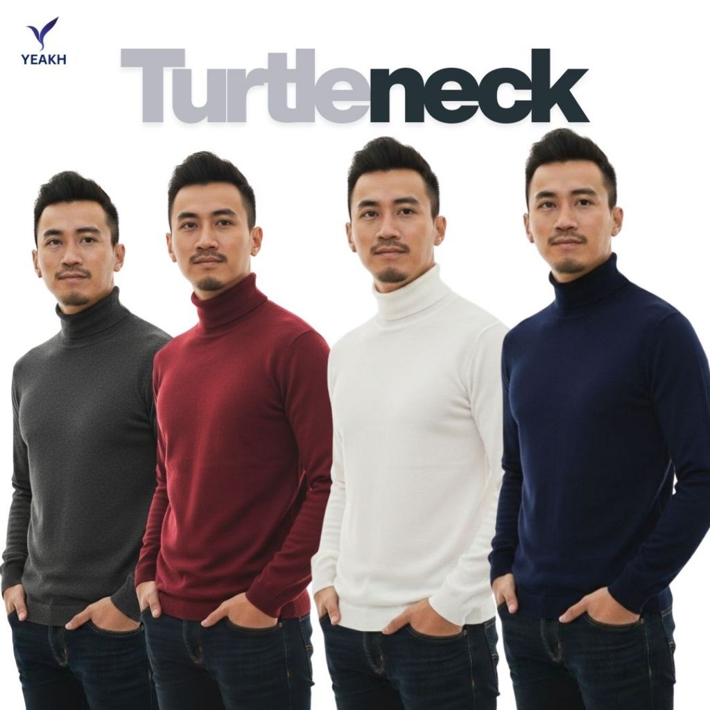 Baju kaos polos turtleneck pria cowok(import)