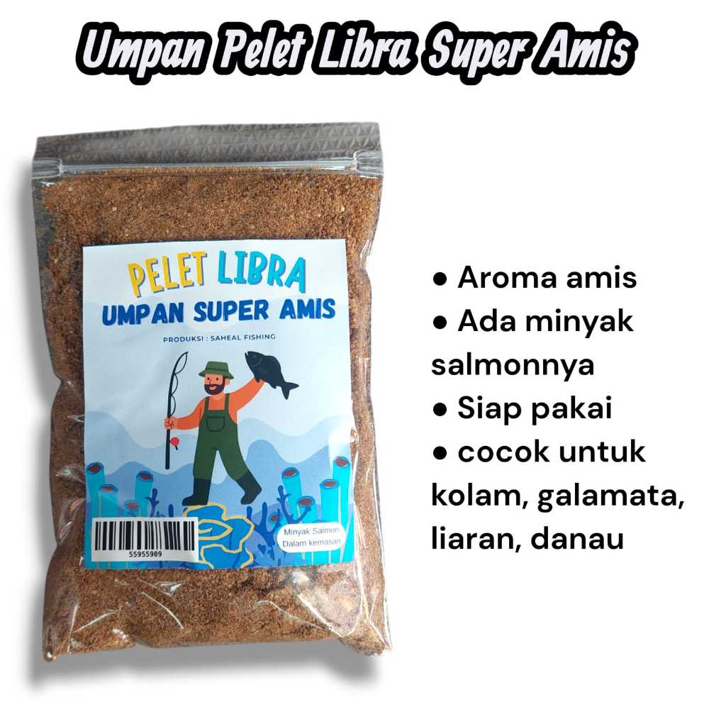 Pelet Pancing Ikan Air Tawar Pelet Libra Super Amis - Bonus minyak Salmon