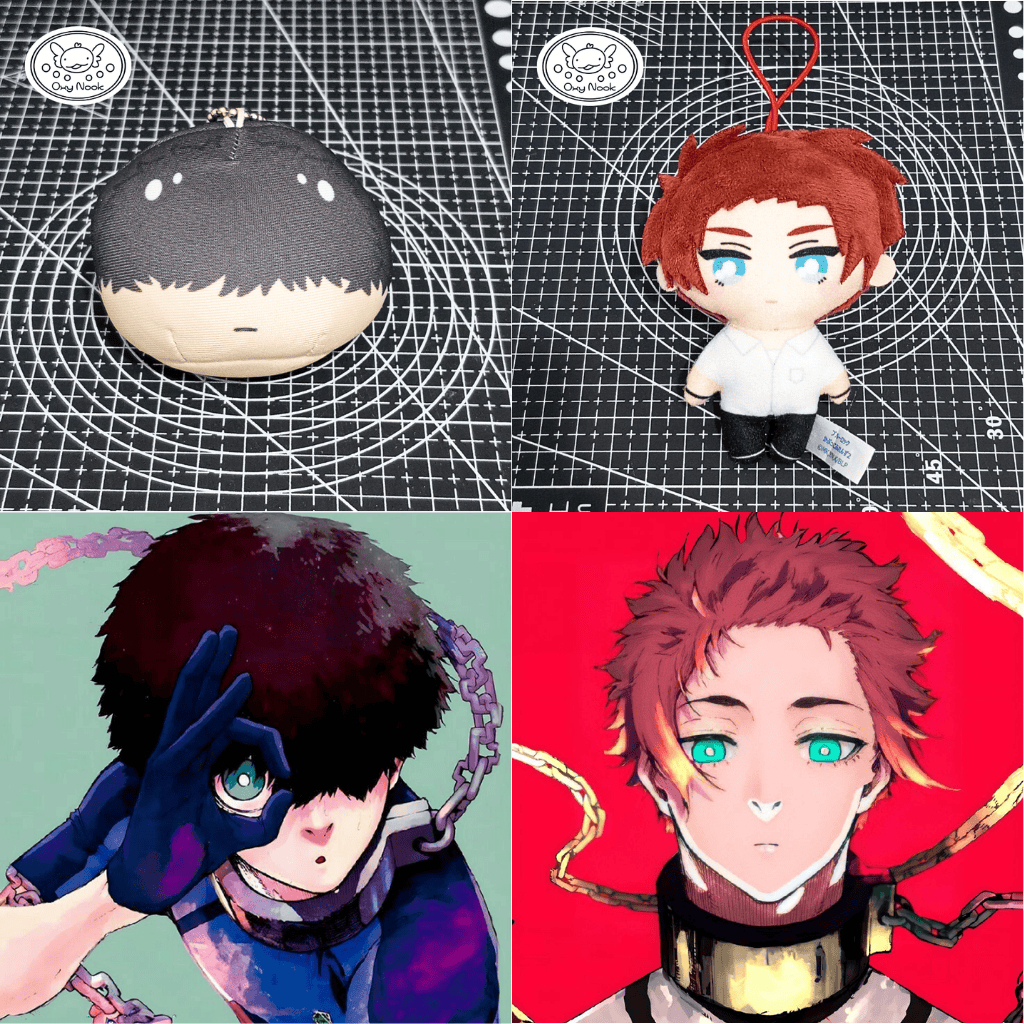 Blue Lock Official Merch Kapukko Friends, Omanjuu Nigi Nigi Mascot Itoshi Sae & Ikki Nico