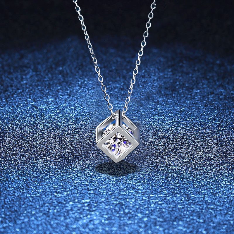 LOVETIA Kalung Moissanite Wanita Liontin Gula Batu Elegan Perhiasan Silver 925 Original Sertifikat G