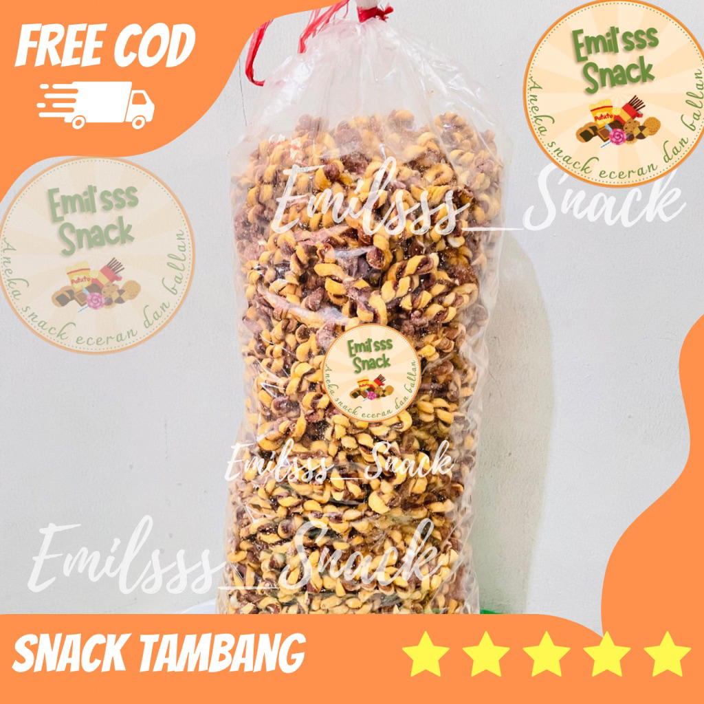 SNACK KUE TAMBANG 500 GRAM KUE SPIRAL MANIS RENYAH ENAK HALAL BISA COD KUE TAMBANG
